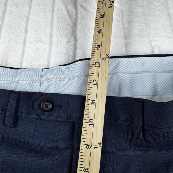 Ralph Lauren The Comfort Flex Pant Men's 42x29 Flat Front Navy Plaid Casual NWT - Picture 4 of 15